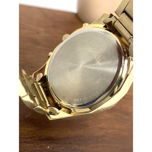 Caravelle By Bulova Women's Watch 44L238 Quartz Chronograph Gold Steel 36mm - Picture 6 of 13